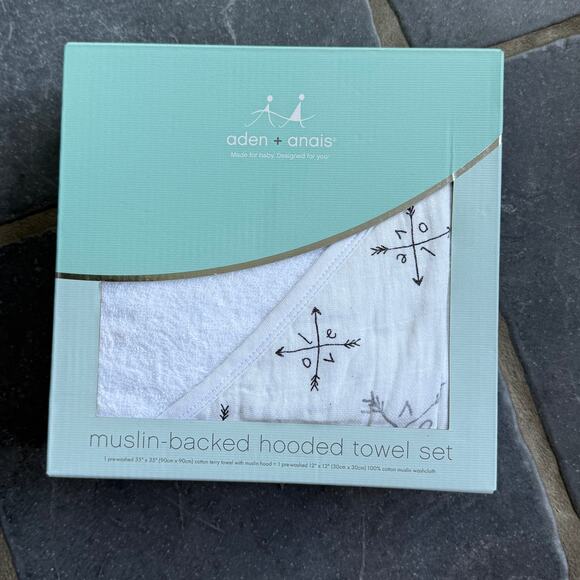 Aden + Anais Muslin Hooded Towel Gift Set NEW - Picture 3 of 3